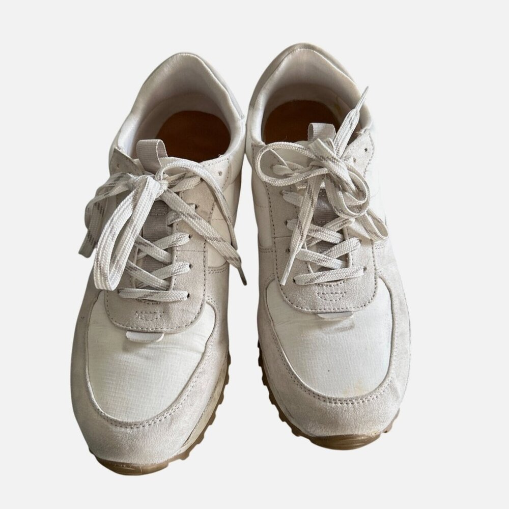 Vintage White Lace-Up Sneakers For Women Size 9.5